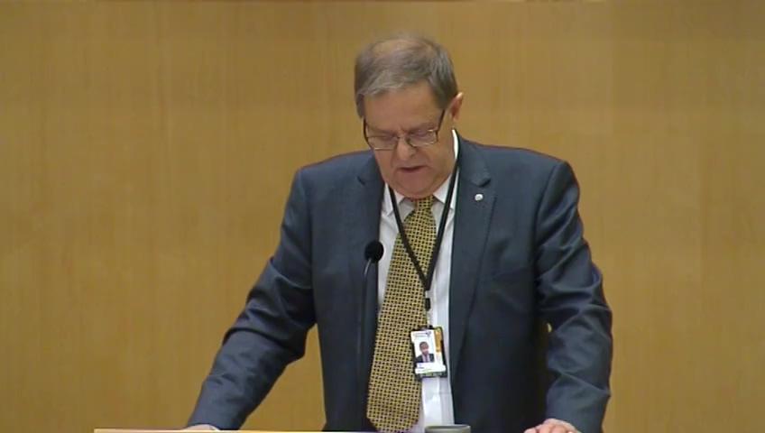 Stillbild från Debatt om förslag, Utökade möjligheter att behandla uppgifter i databasen för övervakning av och tillsyn över finansmarknaderna