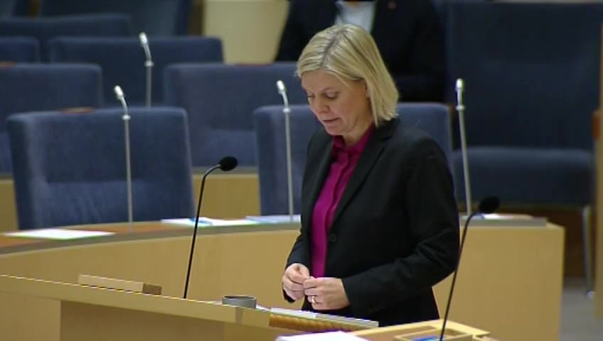 Stillbild från Interpellationsdebatt, Jobbskatteavdrag för äldre