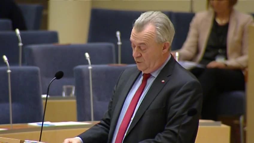 Stillbild från Interpellationsdebatt, Åtgärder mot olagliga substanser i kosttillskott