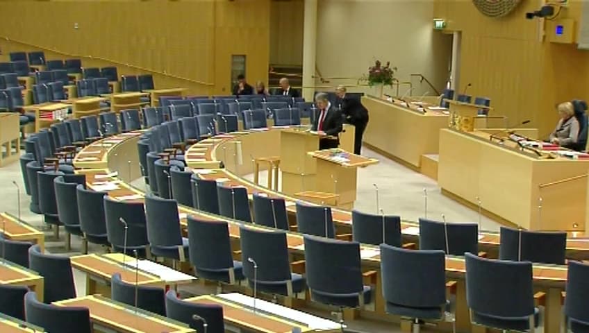Stillbild från Interpellationsdebatt, EU-regler för förnybar energi