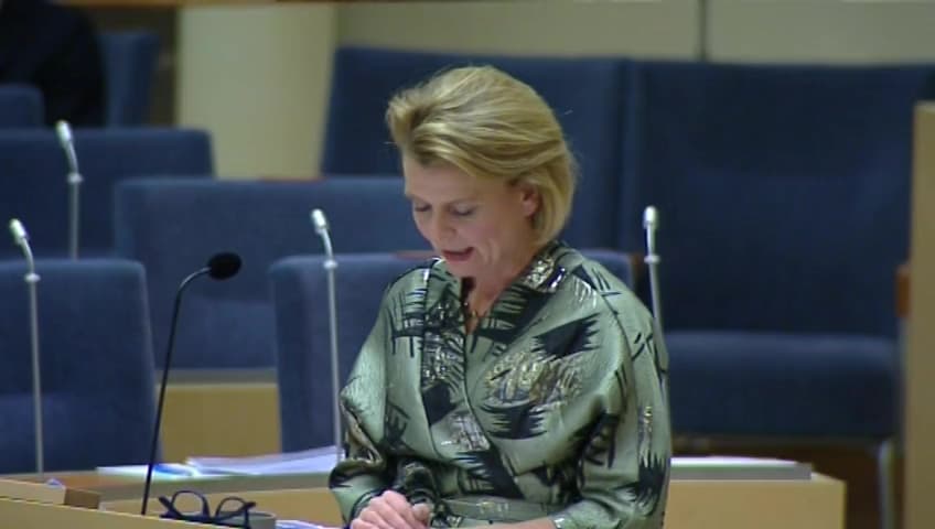 Stillbild från Interpellationsdebatt, Antalet undersköterskor i äldreomsorgen