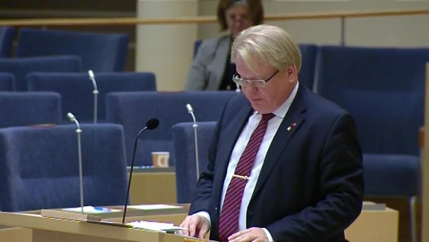 Stillbild från Interpellationsdebatt, Offensiv cyberförmåga