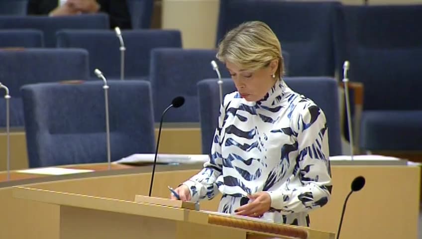 Stillbild från Interpellationsdebatt, Systembolagets lobbying i politiska sakfrågor