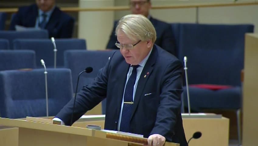 Stillbild från Interpellationsdebatt, Ett svenskt veterancenter