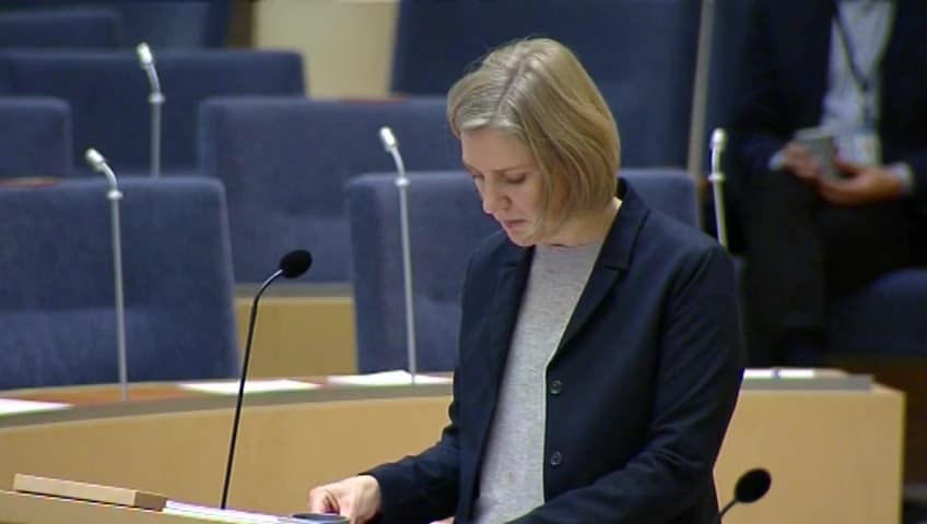 Stillbild från Interpellationsdebatt, Klassning av jordbruket som miljöfarlig verksamhet