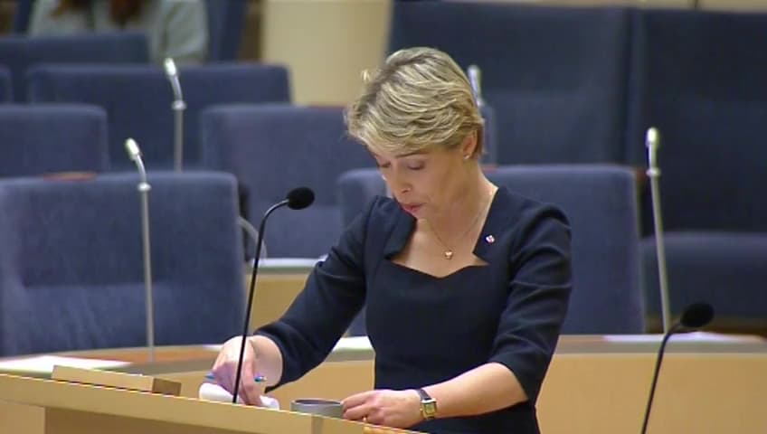 Stillbild från Interpellationsdebatt, Långa sjukskrivningar