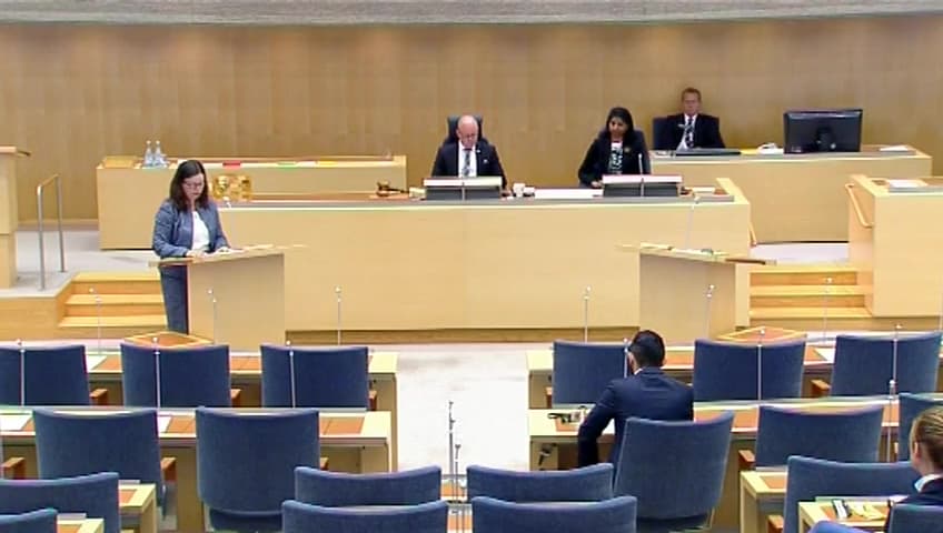 Stillbild från Interpellationsdebatt, Elevföreträdares synliggörande i skollagen