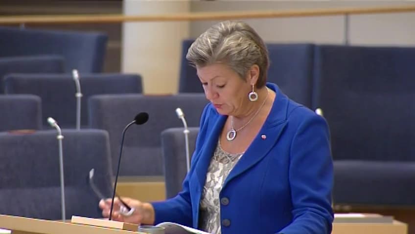 Stillbild från Interpellationsdebatt, Arbetsförmedlingens nedläggning av lokala kontor