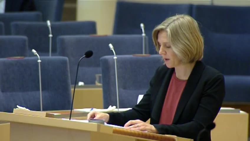 Stillbild från Interpellationsdebatt, Översyn av artskyddsförordningen