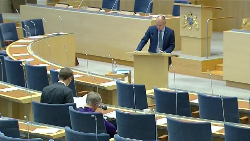 Stillbild från Interpellationsdebatt, Trygghet i utsatta områden