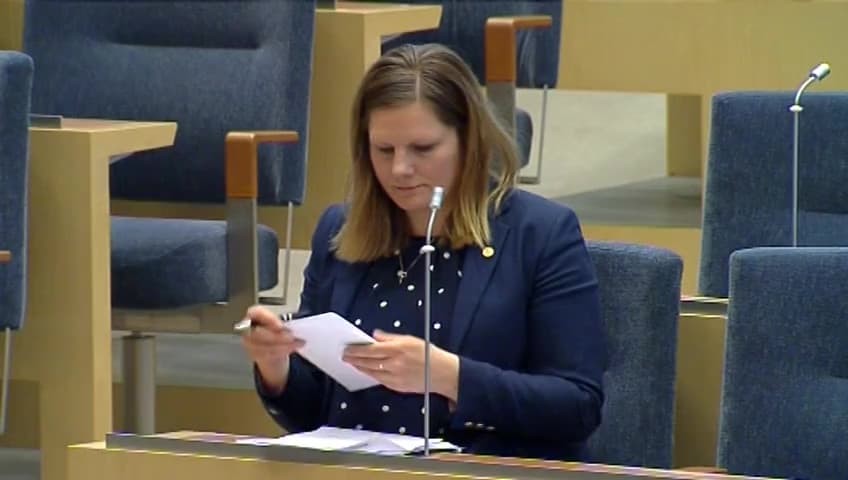 Stillbild från Interpellationsdebatt, Regeringens regleringsbrev till Försäkringskassan 