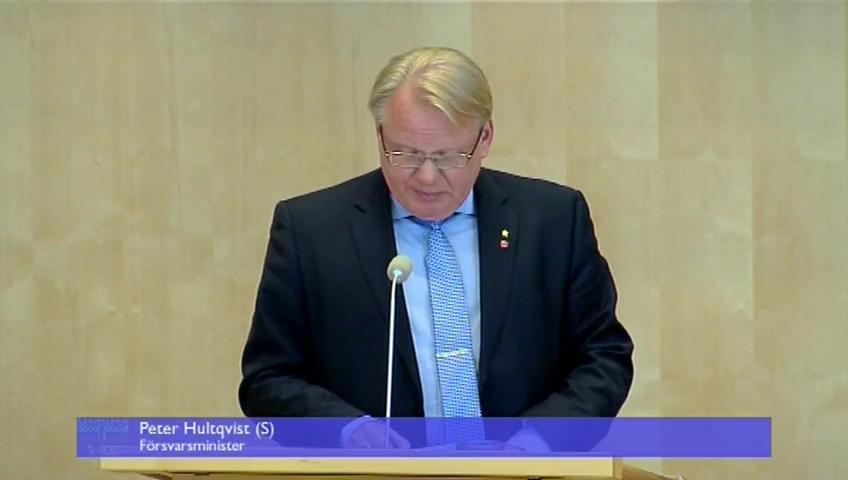 Stillbild från Debatt om förslag, Svenskt deltagande i Förenta nationernas stabiliseringsinsats i Mali