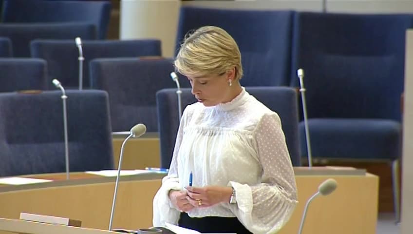 Stillbild från Interpellationsdebatt, Försäkringsskydd för ambulanspersonal