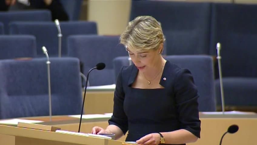 Stillbild från Interpellationsdebatt, Planerna på en nationell antidopningsorganisation