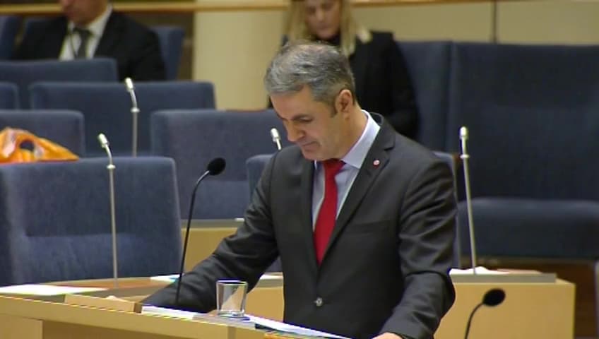 Stillbild från Interpellationsdebatt, Partiell nedsläckning av elnät den kommande vintern