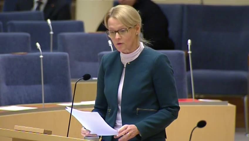 Stillbild från Interpellationsdebatt, Obligatorisk samhällsorientering under asyltiden