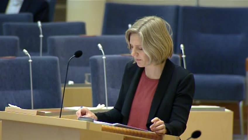 Stillbild från Interpellationsdebatt, Myggbekämpning vid nedre Dalälven