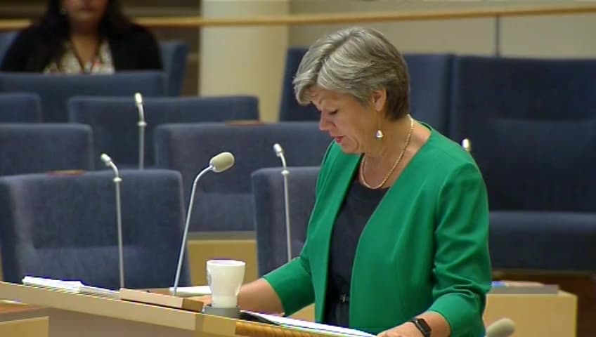 Stillbild från Interpellationsdebatt, Den ökande arbetslösheten