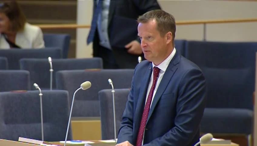 Stillbild från Interpellationsdebatt, Torka och tillgången till grundvatten