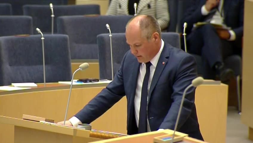 Stillbild från Interpellationsdebatt, Migrationsverkets anvisningar