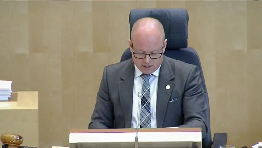 Stillbild från Debatt om förslag, Redovisning av användningen av hemliga tvångsmedel under år 2015