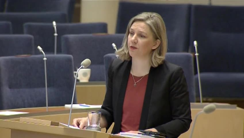 Stillbild från Interpellationsdebatt, Nya åtgärder för miljömålen