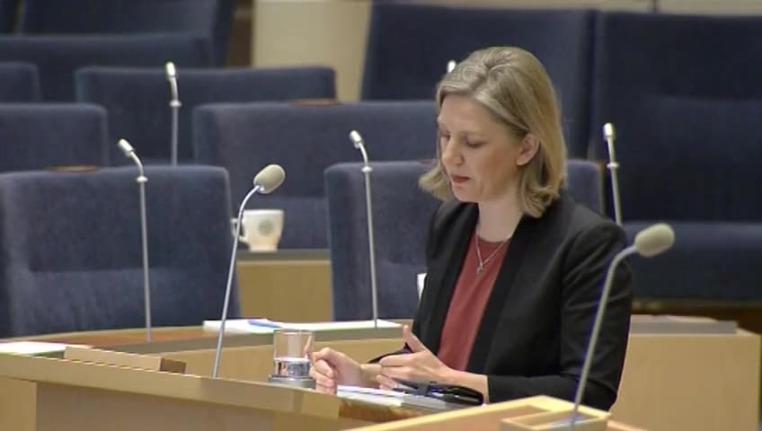 Stillbild från Interpellationsdebatt, Sveriges förhållningssätt till nya grödor