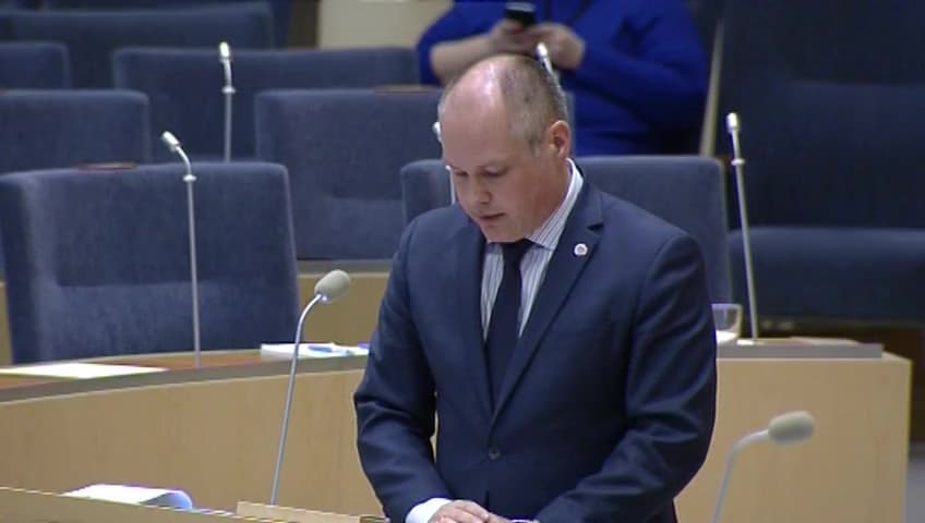 Stillbild från Interpellationsdebatt, Arbetskraftsinvandring