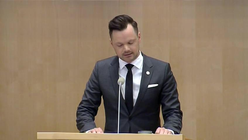 Stillbild från Debatt om förslag, Straffskalorna för vissa allvarliga våldsbrott