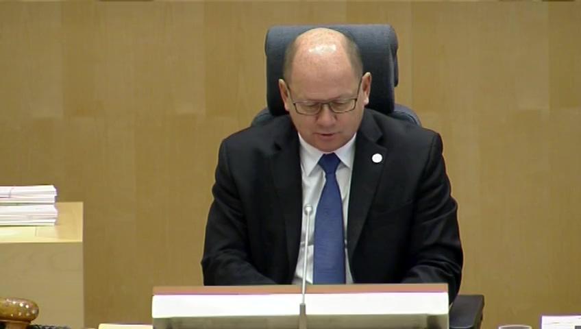 Stillbild från Debatt om förslag, Ett förändrat tillsynssystem för nationella fartyg