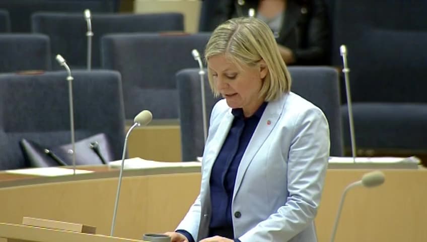Stillbild från Interpellationsdebatt, Regionala undantag från nationell flygskatt