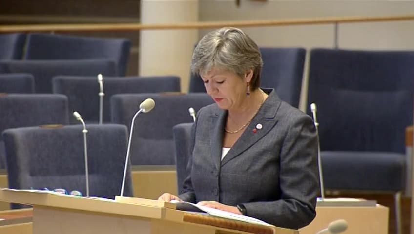 Stillbild från Interpellationsdebatt, Regelkrångel på arbetsmarknaden