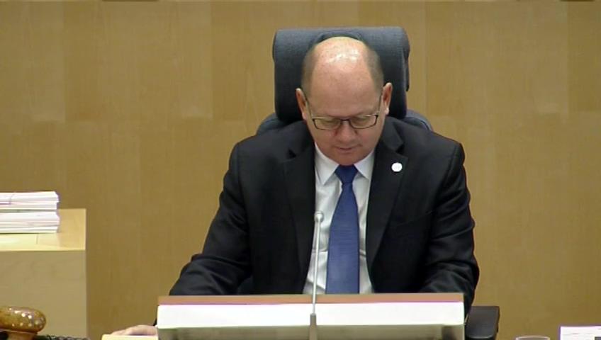 Stillbild från Debatt om förslag, Fortsatt gränsöverskridande handel med ursprungsgarantier för el