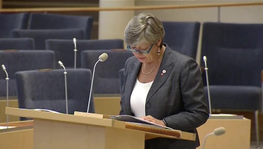 Stillbild från Interpellationsdebatt, Sysselsättningsfasen 