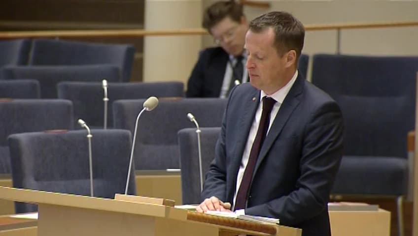 Stillbild från Interpellationsdebatt, Åtgärder mot subversiv kriminell verksamhet
