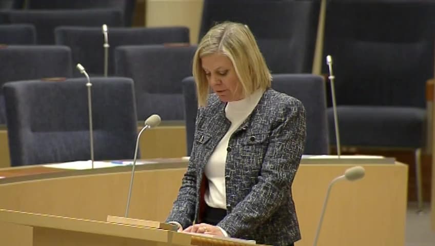 Stillbild från Interpellationsdebatt, Höjda marginalskatter