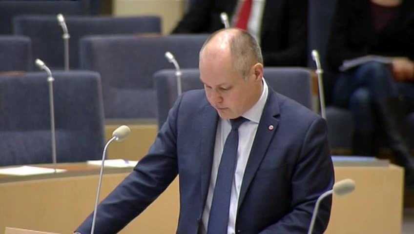 Stillbild från Interpellationsdebatt, Lagstiftningen runt drönare