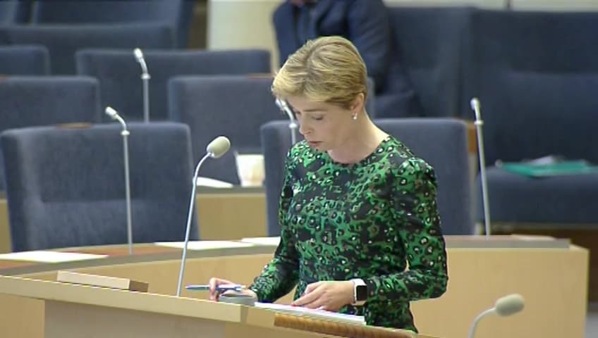 Stillbild från Interpellationsdebatt, Sjukfrånvaron i offentlig respektive privat välfärdsverksamhet