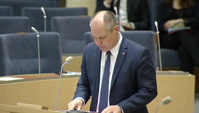 Stillbild från Interpellationsdebatt, Arbetskraftsinvandring