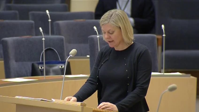 Stillbild från Interpellationsdebatt, Begränsning av vinster och höga kommunala skatter