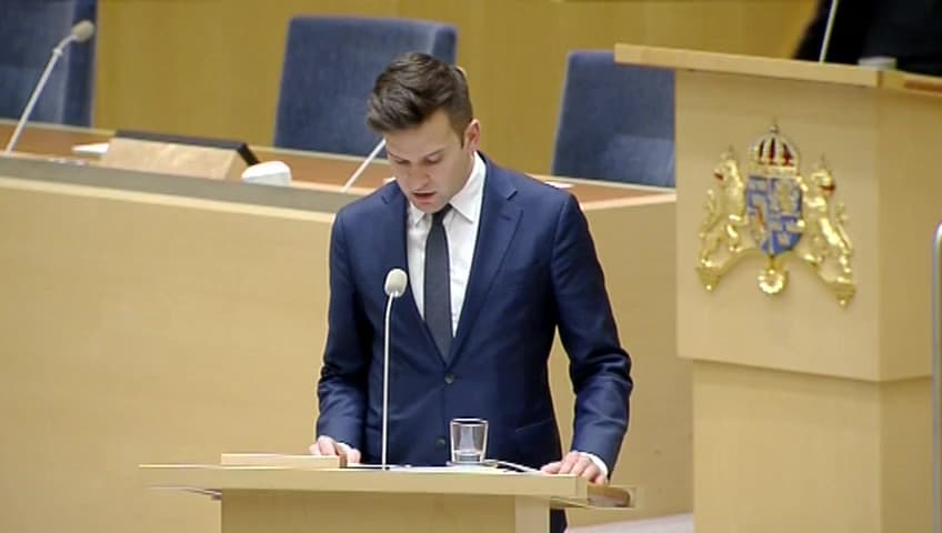 Stillbild från Interpellationsdebatt, Socialstyrelsens nationella riktlinjer för vård vid depression och ångest