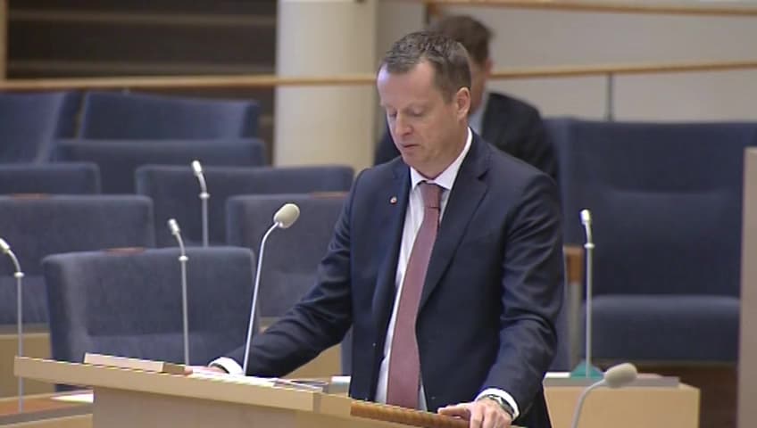 Stillbild från Interpellationsdebatt, Polismyndighetens ekonomi