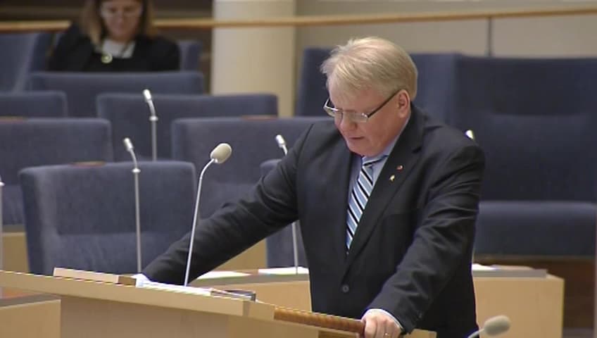 Stillbild från Interpellationsdebatt, Fjärrstyrning av F 17G