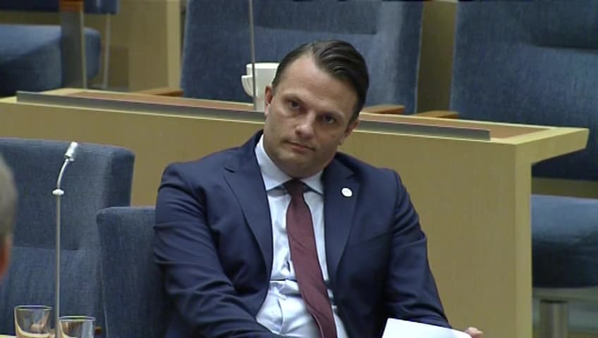 Stillbild från Interpellationsdebatt, Den misstänkta brottsligheten vid Statens fastighetsverk