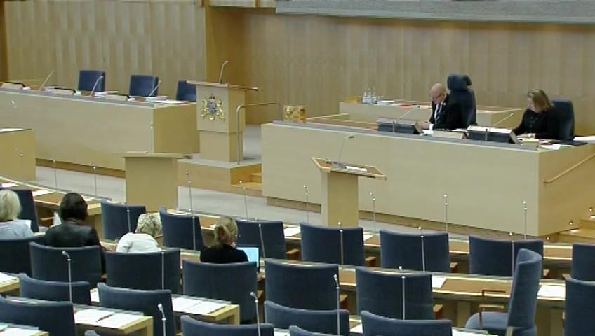 Stillbild från Debatt om förslag, Ändrade bestämmelser om tullsamarbete