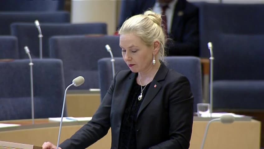 Stillbild från Interpellationsdebatt, Swedavia och Umeå flygplats