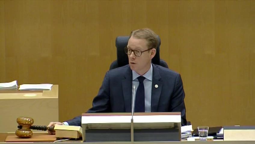 Stillbild från Debatt om förslag, Riksrevisionens rapport om granskningen av Årsredovisning för staten 2015