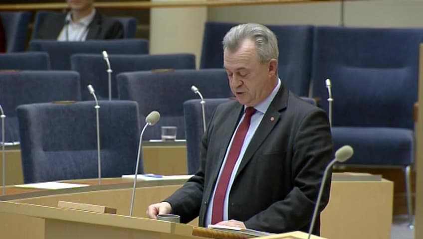 Stillbild från Interpellationsdebatt, Handelsavtalen och den svenska livsmedelsstrategin