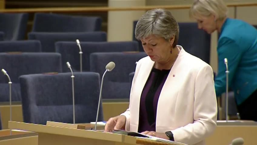 Stillbild från Interpellationsdebatt, Jobb för nyanlända efter avslutad etablering