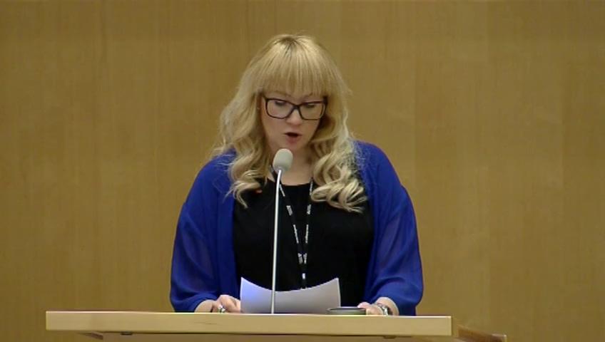 Stillbild från Debatt om förslag, Stärkt meddelarskydd för privatanställda i offentligt finansierad verksamhet